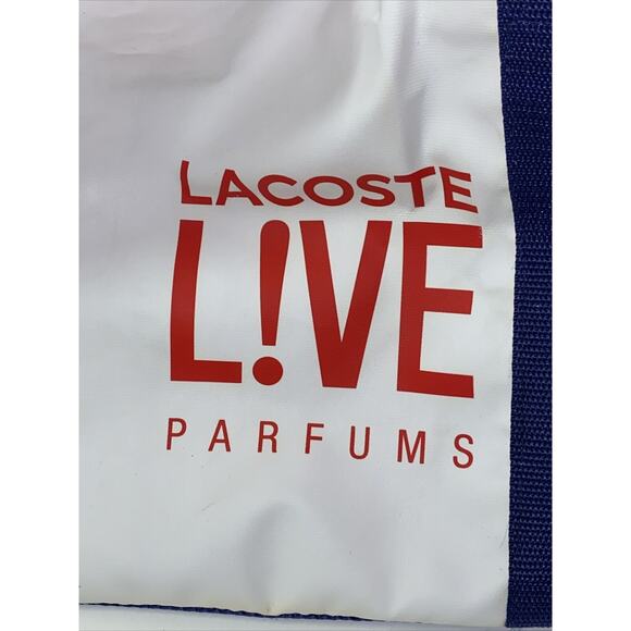 Lacoste Live Parfums Gym Sport Duffle Bag Tennis Racquetball Red White Blue - Picture 2 of 11